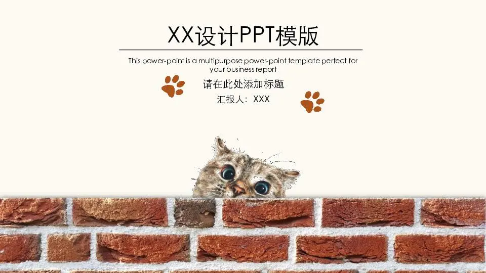 猫的种类介绍动物种类培训文艺风格PPT模板