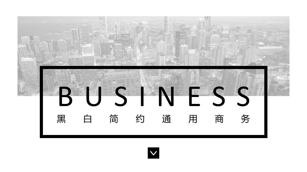 黑白简约的欧美风格商业演示PPT模板