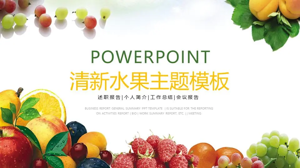 精美的水果主题的PPT模板