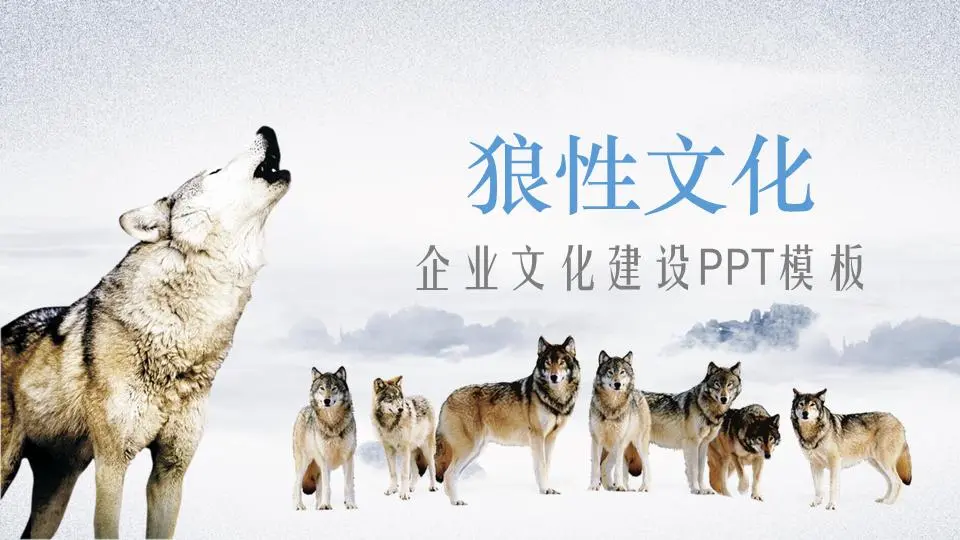 狼群背景下的狼性企业文化培训PPT模板
