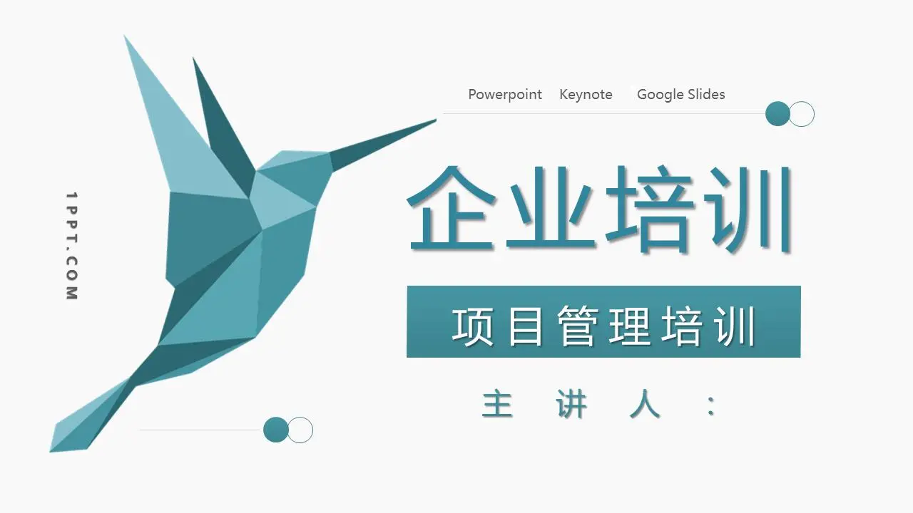 蜂鸟图案背景的企业项目管理培训PPT
