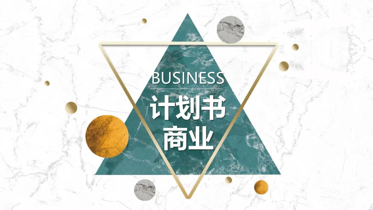 精致的黄绿配色商业计划书PPT模板