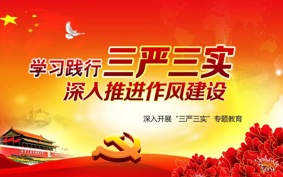 學習和踐行三嚴三實PPT模板