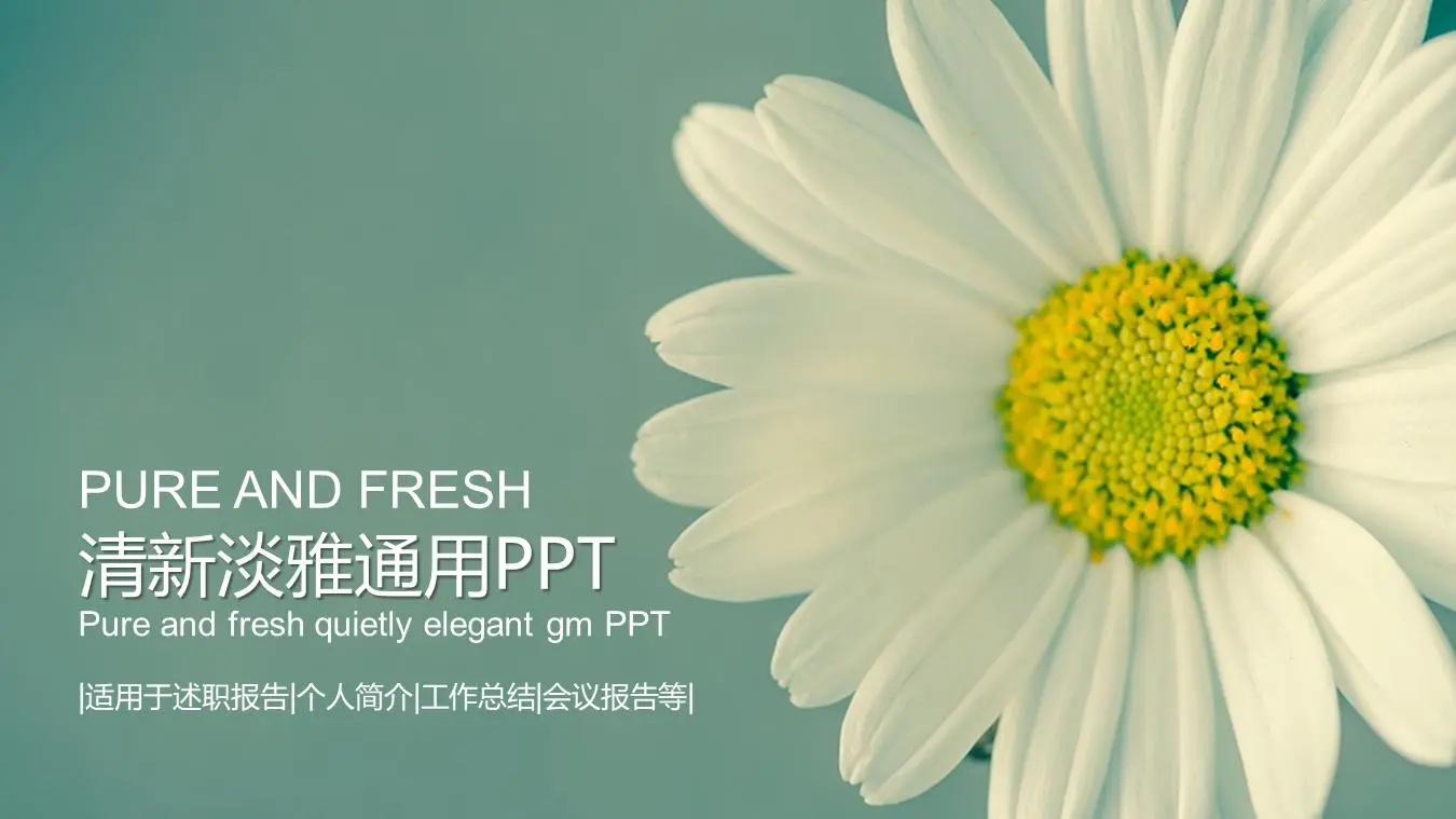 淡雅清新的小花背景PPT模板