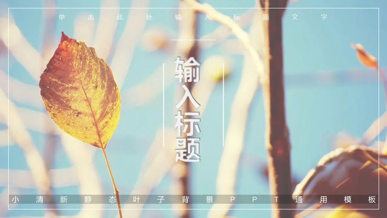小清新植物背景图片排版设计PPT模板
