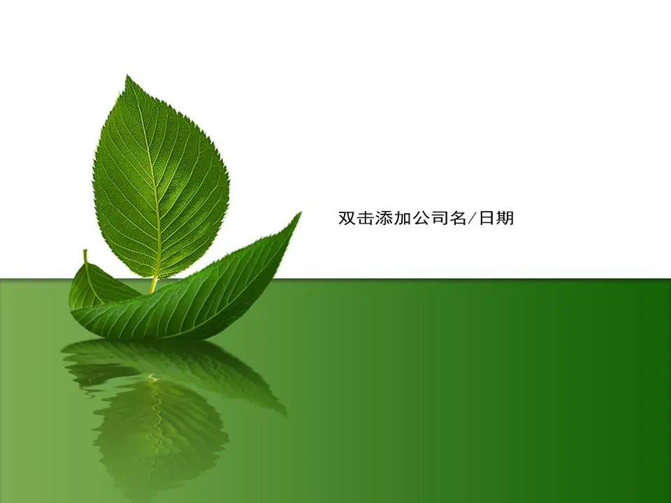 简单的树叶背景植物PPT模板