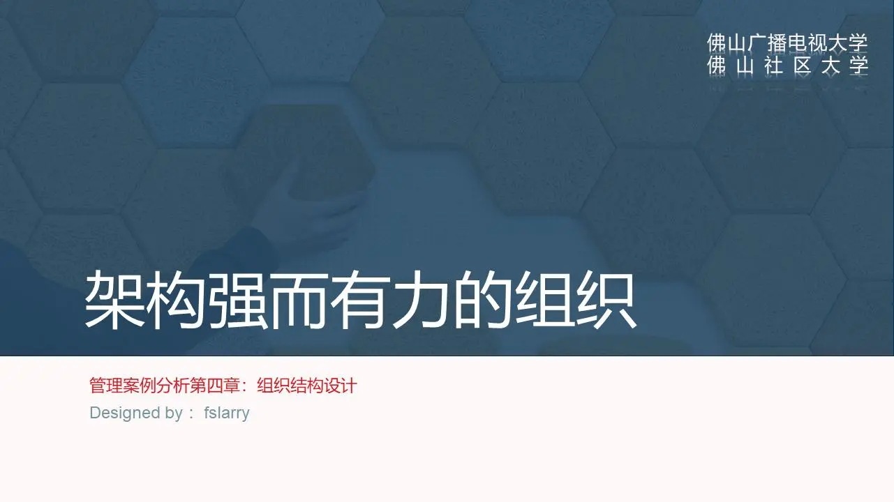 企业公司组织设计培训PPT