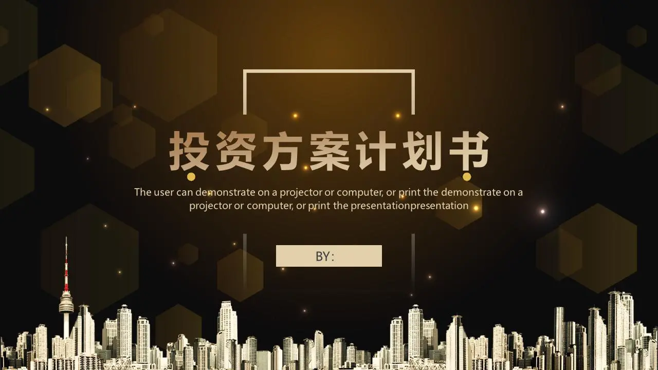 棕色星光投资方案计划书PPT模板